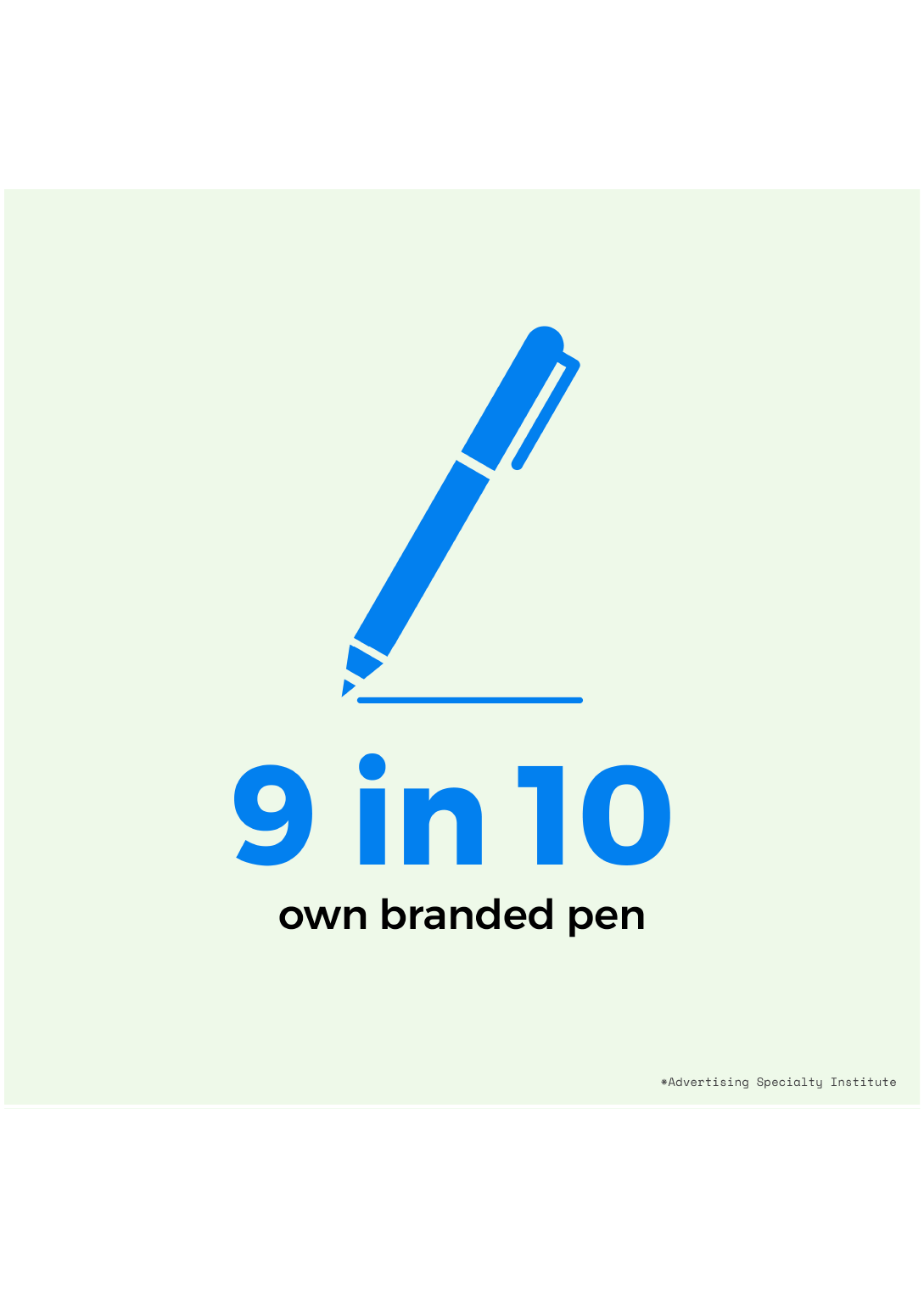 9 in 10 own branded pen